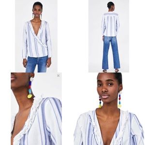 Classic Zara denim 100% soft cotton blouse